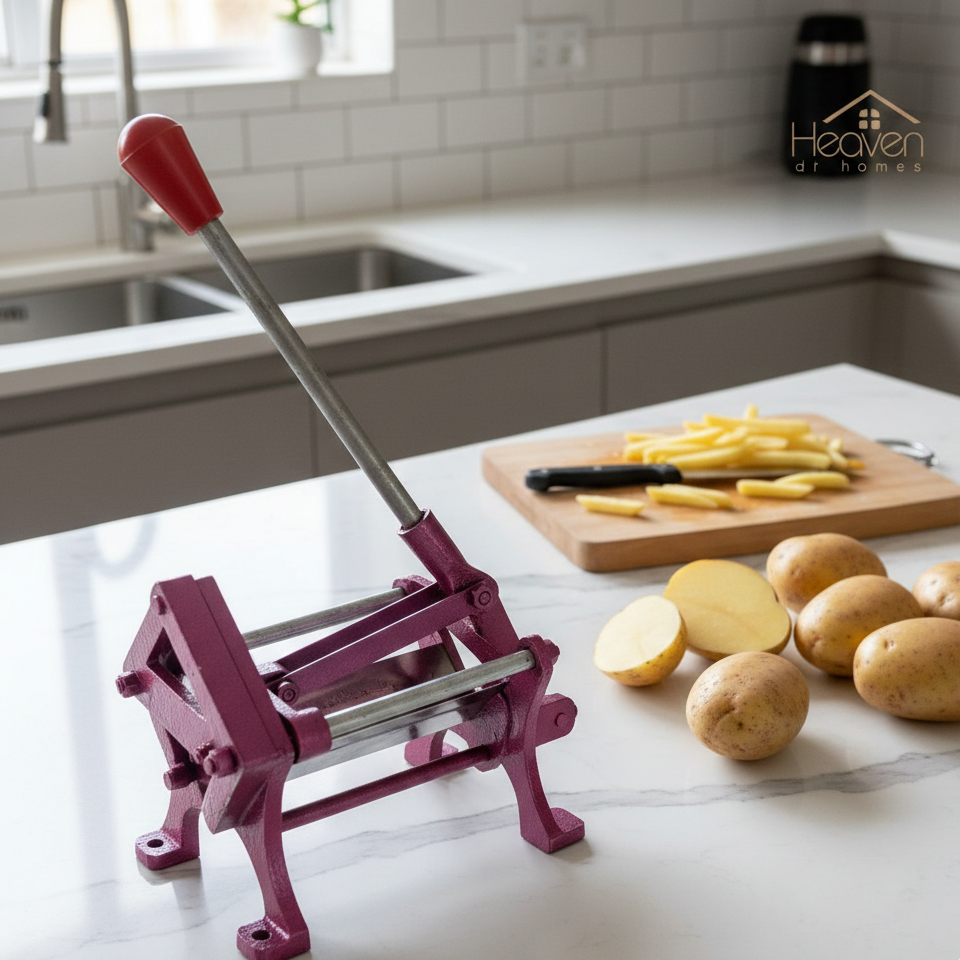 Multi-Functional Aluminium Potato Chips & French Fries Cutter – Manual Heavy-Duty Potato Slicer For Home & Restaurant Use